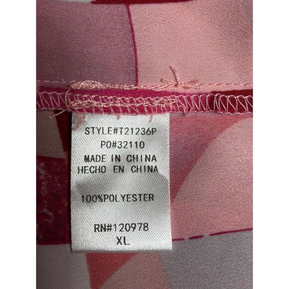 Entro V-Neck Short Sleeve Blouse Womens Size XL Berry Mix Casual - Picture 4 of 7